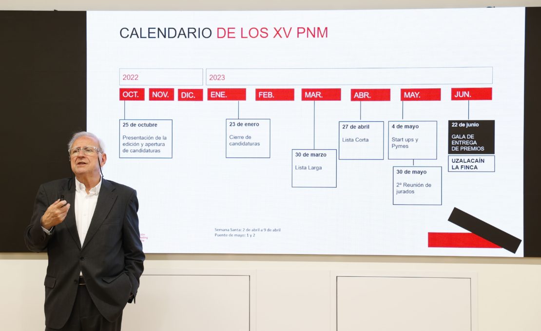 Calendario de los XV Premios Nacionales de Marketing.