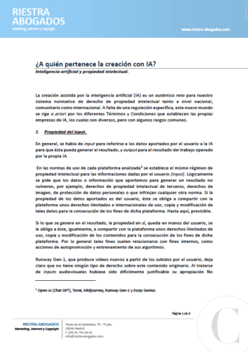 Inteligencia artificial y propiedad intelectual